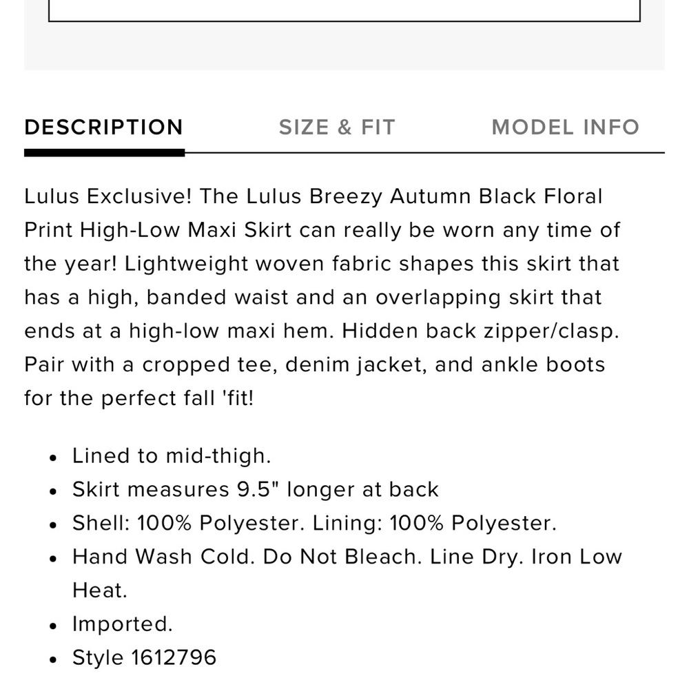 Lulu’s Floral Maxi Skirt Size Medium Sold out - Picture 7 of 8